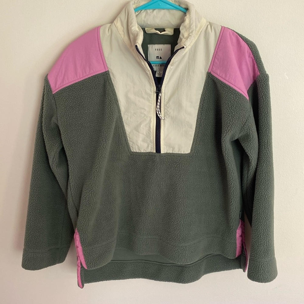 Free Assembly fleece pull half zip size small